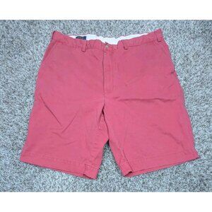 Polo Ralph Lauren Shorts Mens 40 Tall Long Red Flat Front Chino 10.5" Inseam